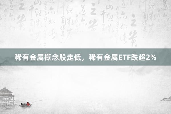 稀有金属概念股走低，稀有金属ETF跌超2%