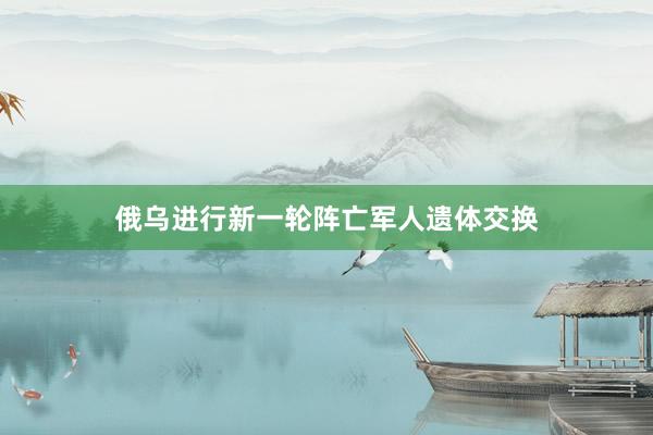俄乌进行新一轮阵亡军人遗体交换