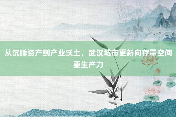 从沉睡资产到产业沃土，武汉城市更新向存量空间要生产力