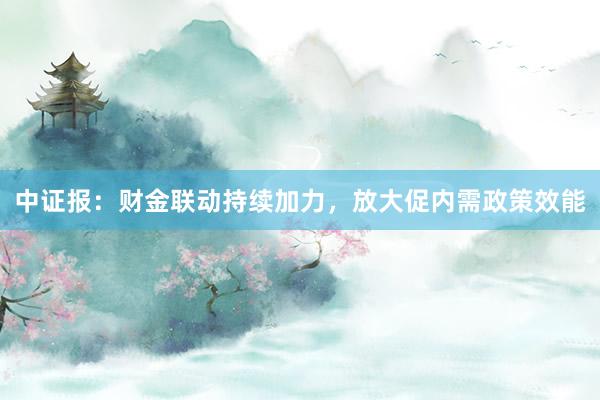 中证报：财金联动持续加力，放大促内需政策效能