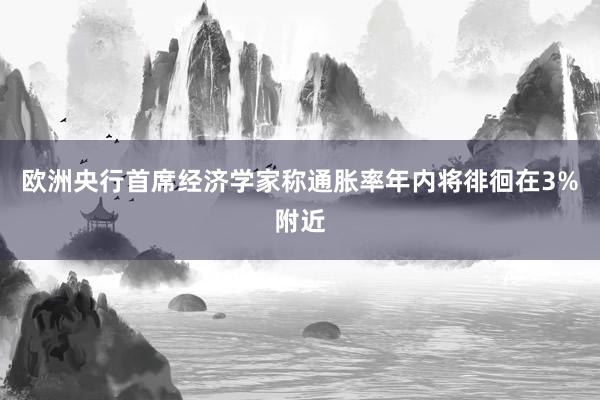 欧洲央行首席经济学家称通胀率年内将徘徊在3%附近