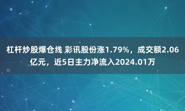 杠杆炒股爆仓线 彩讯股份涨1.79%，成交额2.06亿元，近5日主力净流入2024.01万