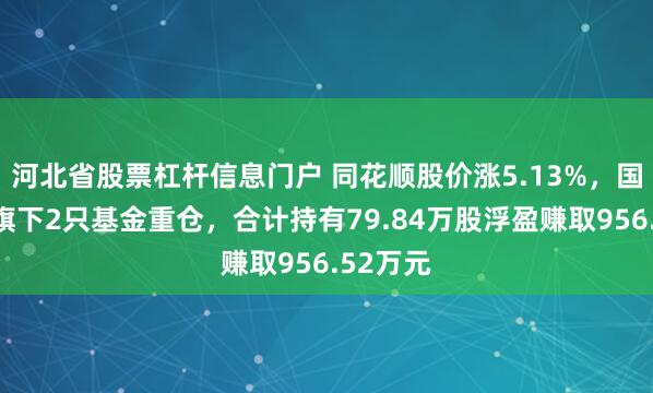 河北省股票杠杆信息门户 同花顺股价涨5.13%，国金基金旗下2只基金重仓，合计持有79.84万股浮盈赚取956.52万元