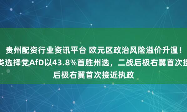贵州配资行业资讯平台 欧元区政治风险溢价升温！德国另类选择党AfD以43.8%首胜州选，二战后极右翼首次接近执政