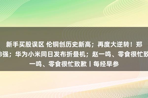 新手买股误区 伦铜创历史新高；再度大逆转！郑钦文重返美网8强；华为小米同日发布折叠机；赵一鸣、零食很忙致歉丨每经早参