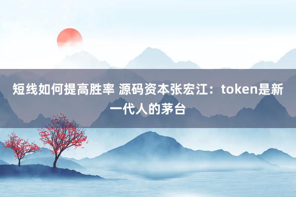 短线如何提高胜率 源码资本张宏江:token是新一代人的茅台
