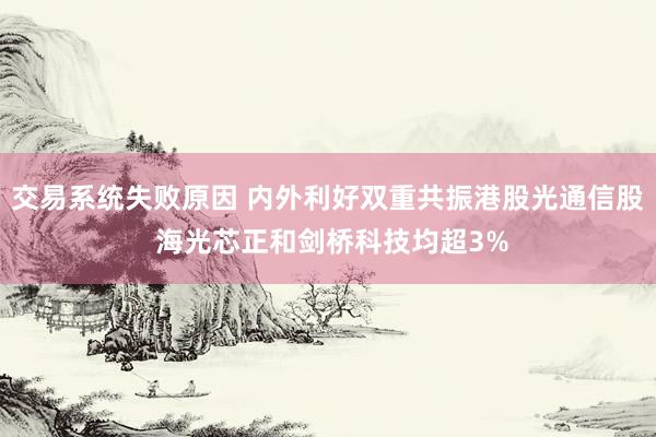 交易系统失败原因 内外利好双重共振港股光通信股 海光芯正和剑桥科技均超3%