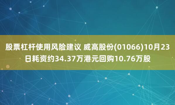 股票杠杆使用风险建议 威高股份(01066)10月23日耗资约34.37万港元回购10.76万股