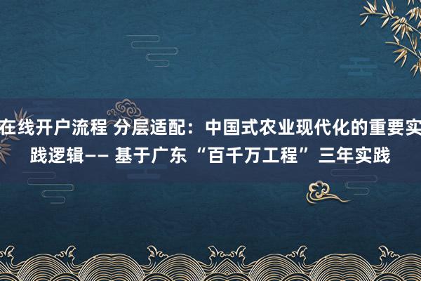 在线开户流程 分层适配：中国式农业现代化的重要实践逻辑—— 基于广东 “百千万工程” 三年实践